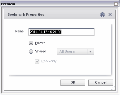 2014 analysis bookmark properties dialog box