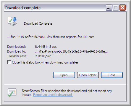 2014.0 reports save download complete