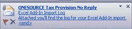 excel add in email import log