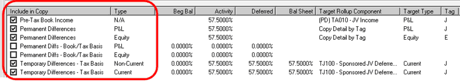 Flowthrough Factor Include in Copy