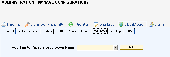 manage configurations global access pabable2