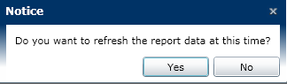 refresh report data message