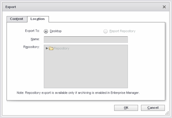 2014 analysis export location tab