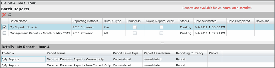 batch reports