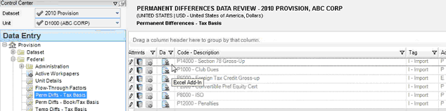 excel add in check import data in system