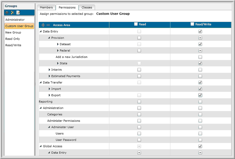 2014.0 assign permissions to groups