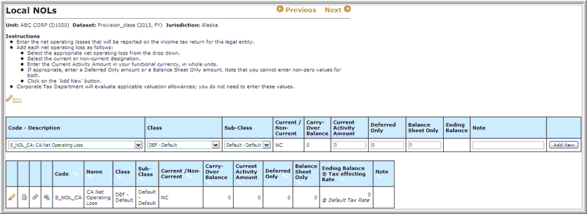 2014.0 local net operating loss